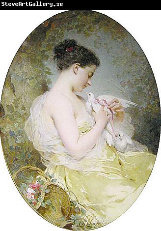 Charles Joshua Chaplin Young Girl with a Dove